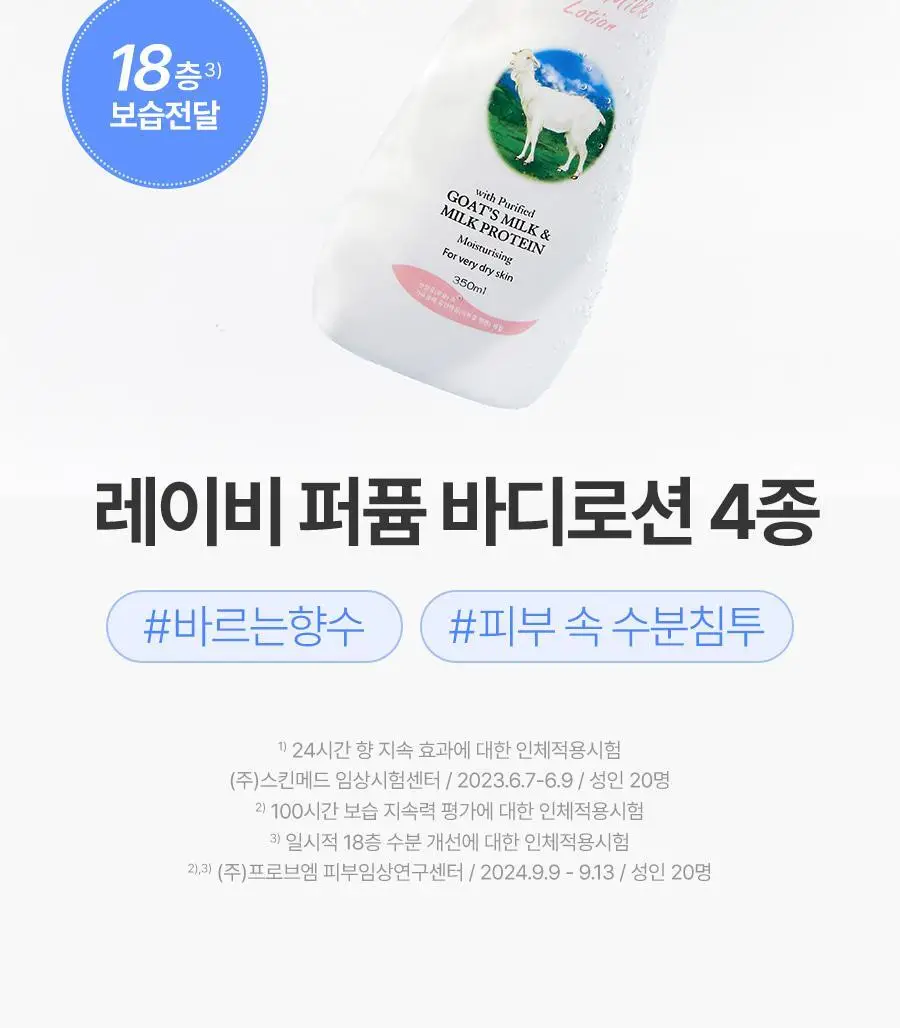 [2초에1개판매] 레이비 퍼퓸 바디로션 350ml 4종 택1 (산양유/라벤더/로얄젤리/런던로즈) 상세페이지 6